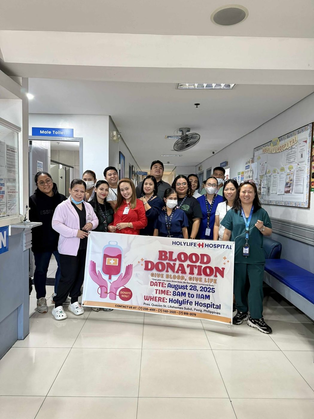 Holylife staff at the hospital's August 2025 blood donation drive